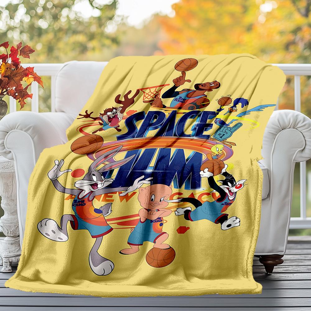 1PC Space Jam: A New Legacy Tune Squad Outdoor Flannel Blanket Soft Plush Decor for Picnics, camping,Bedroom, Playroom, Office1226A