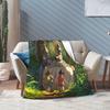 Super Soft Susuwataris Anime Movie TTotoroes Throw Blanket Premium Fleece Flannel Bed Blanket Cozy Plush Blankets All Season