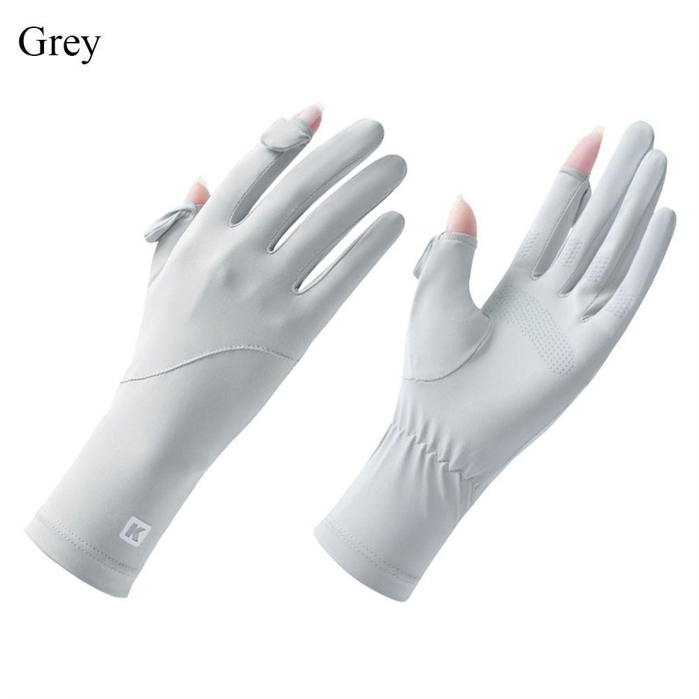 Солнцезащитные перчатки из ледяного шелка, тонкие варежки с защитой от УФ-лучей, модные перчатки для велоспорта и вождения, женские и для девочек