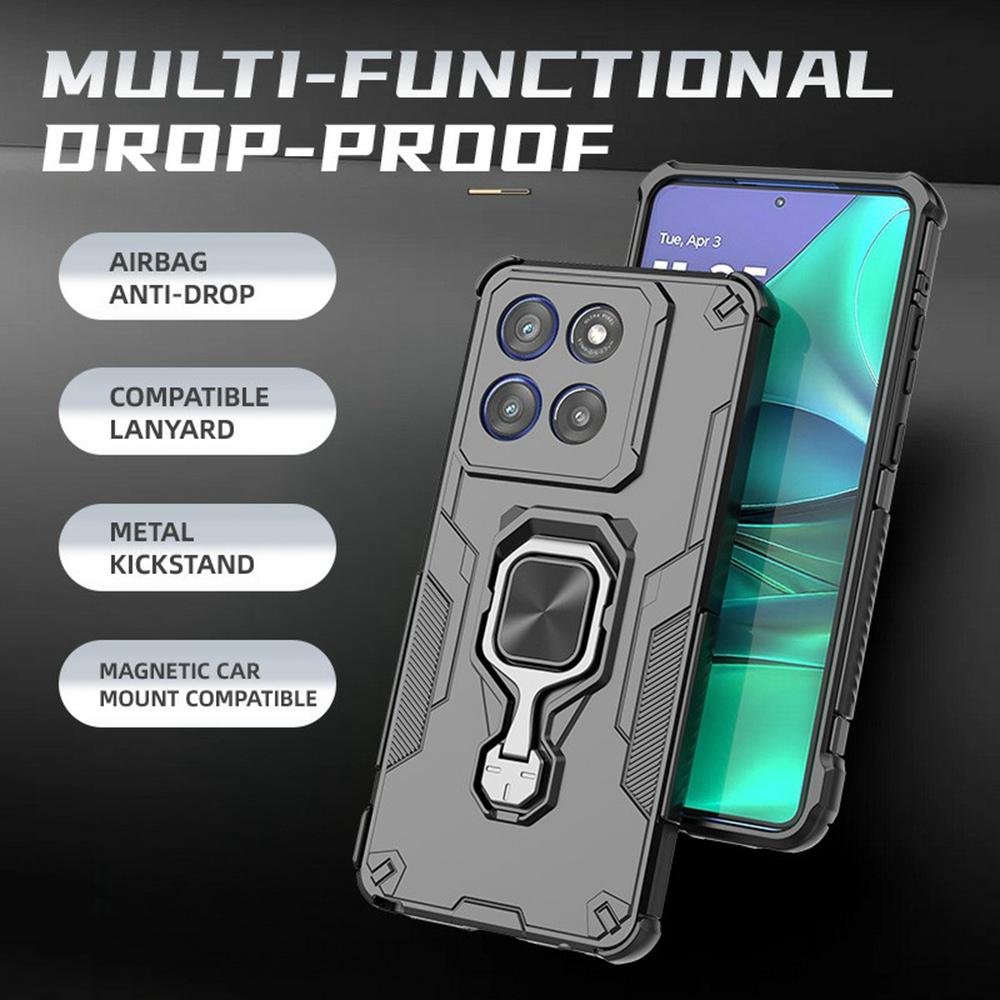 For Motorola Edge 60 Stylus 5G Case Rotatable Ring Kickstand PC+TPU Shockproof Phone Cover