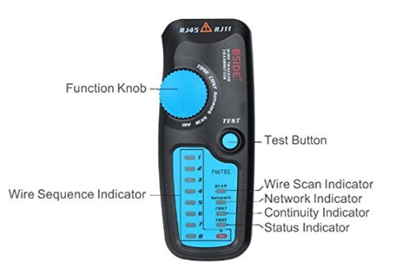 BSIDE RJ45 Тестер кабеля локальной сети RJ11 Модульный телефонный провод Тестер короткого замыкания электрического провода FWT81 Японский [Подлинный продукт]