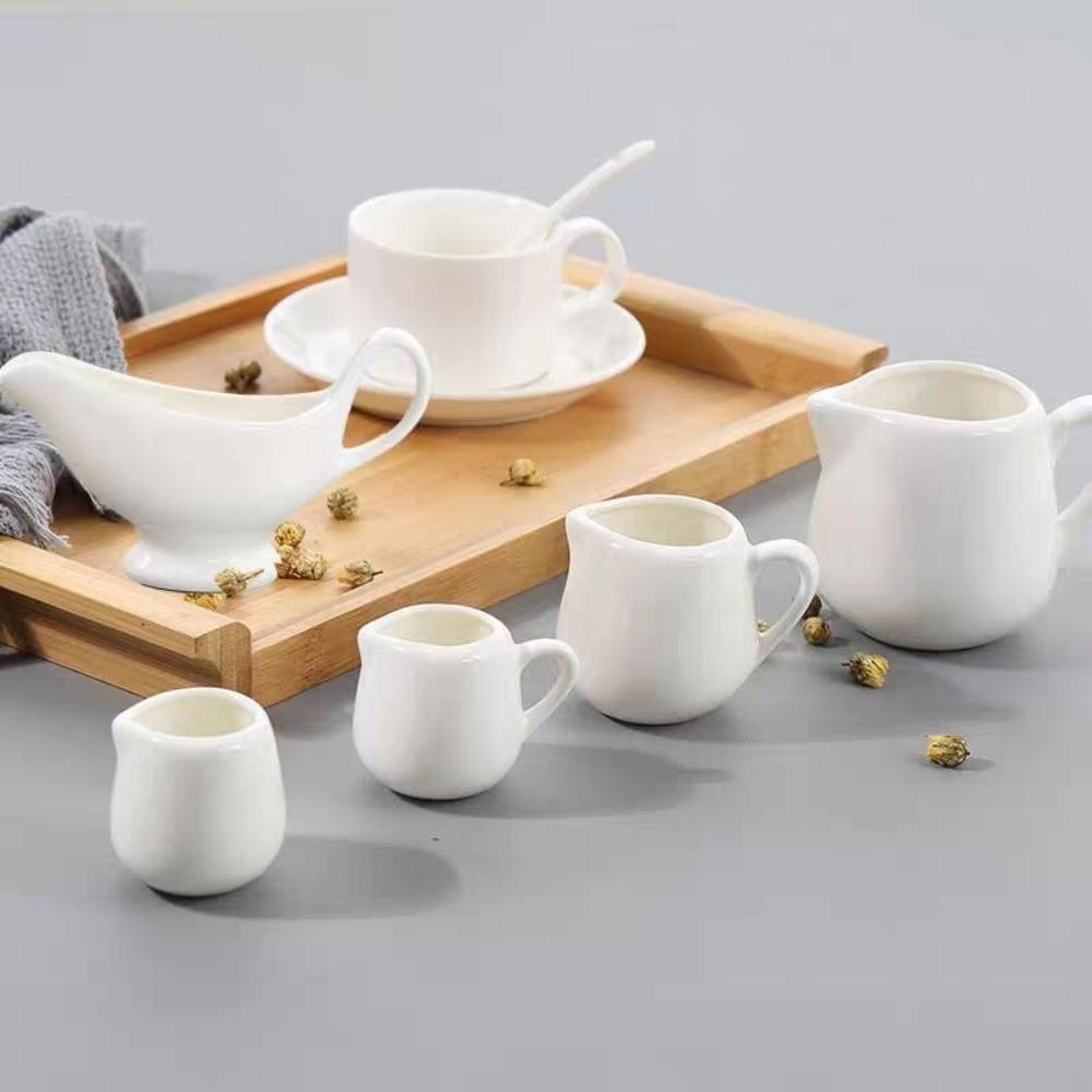 1pc Single Unit Ceramics Creamer Container White Color Ceramics Cup Pitcher Tableware Use