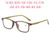 Чайная оправа Квадратные очки для близорукости для женщин и мужчин Ультралегкие студенческие рецептурные очки Миопия 0 -0.5 -0.75 До -6.0