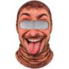 White Mustache Old Man Balaclava Face Mask 3D Face Printed Funny Ski Mask Novelty Headwear  For Men