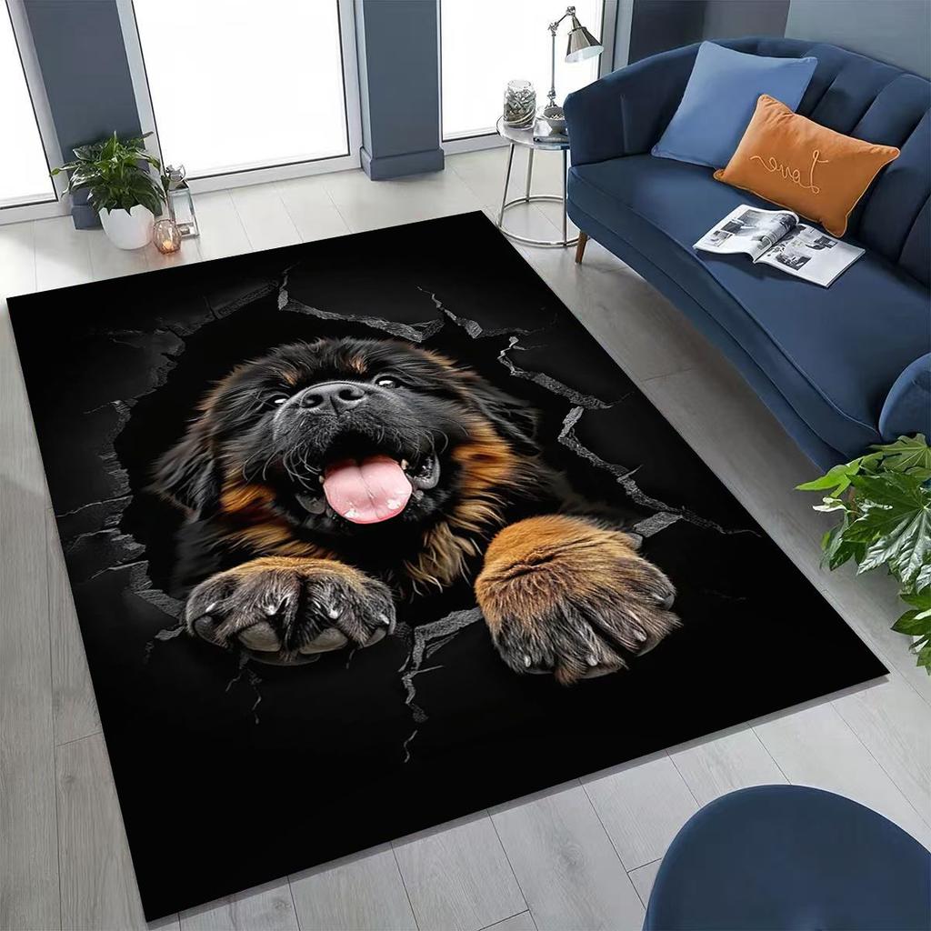 3D Иллюзия Пробивающий Стену Собака Щенок Милый Коврик для Спальни Гостиной Дивана Домашний Дверной Коврик Декор,Большой Детский Игровой Нескользящий Напольный Коврик