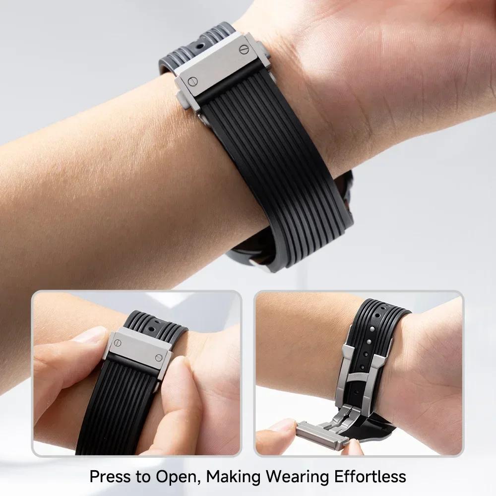 Резиновый спортивный ремешок для Samsung Galaxy Watch Ultra 7 47 мм, мужской ремешок из нержавеющей стали для Samsung Galaxy Watch 7 Ultra