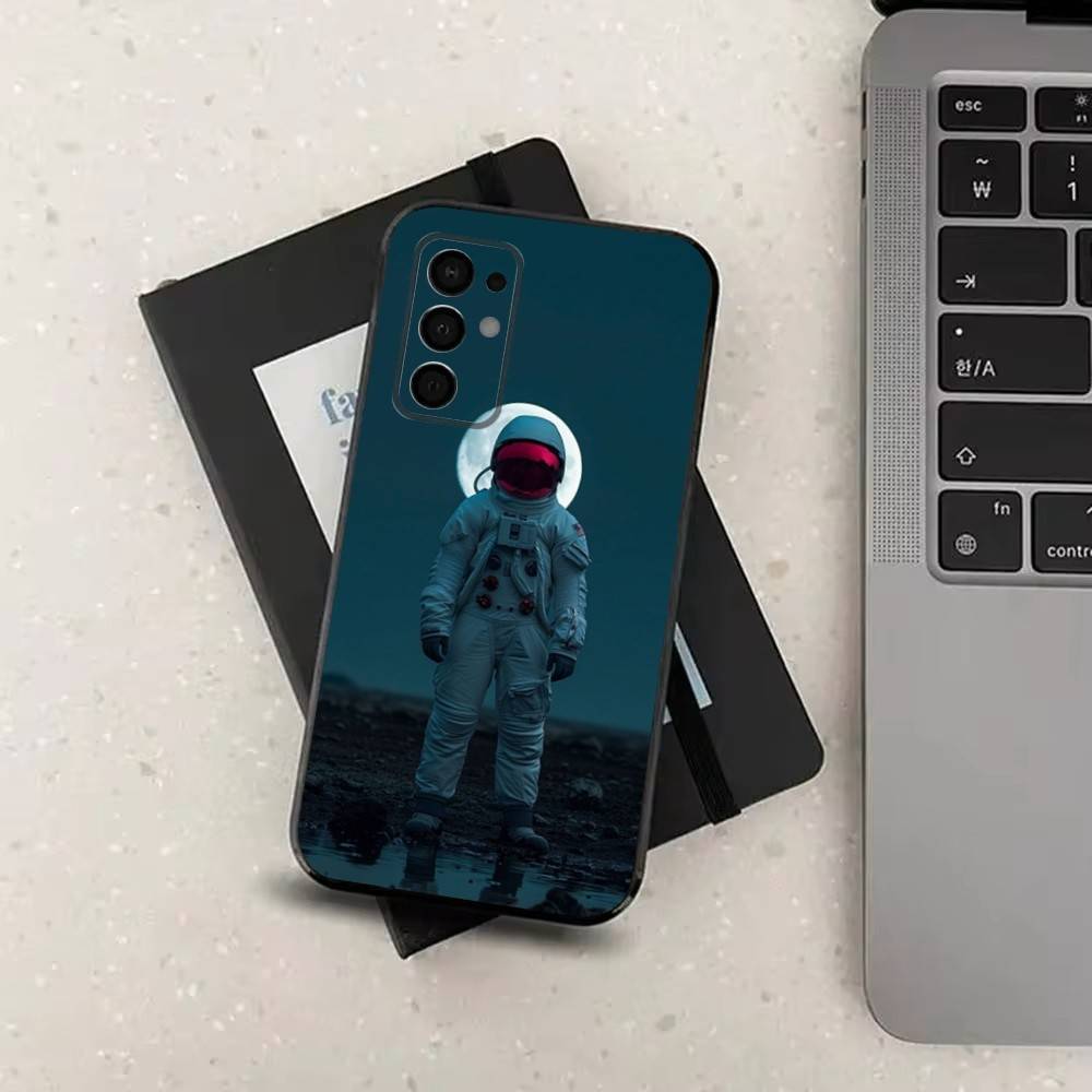 Милый Астронавт Для Samsung Galaxy A73,31,Note,22,71,53,32,72,41,8,9,52,J7,Мягкий Черный Силиконовый Чехол