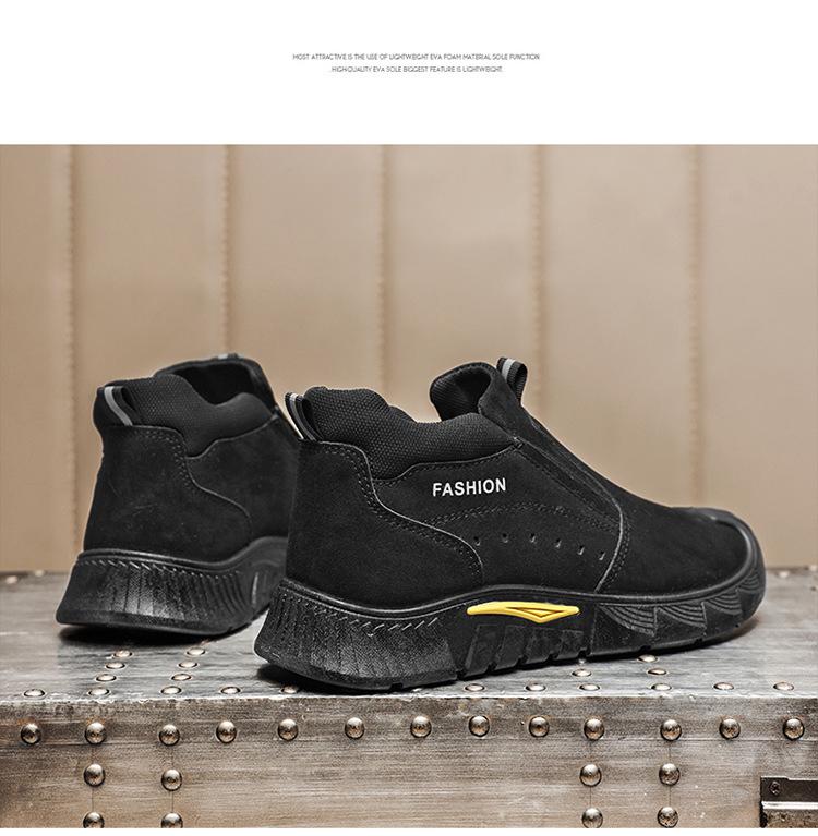 Мужские зимние рабочие ботинки Plus Velvet Thicken: Дышащая, удобная, модная, повседневная, универсальная обувь для отдыха на открытом воздухе