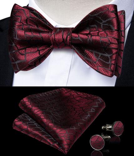 Мужской шелковый галстук-бабочка, регулируемый синий галстук-бабочка, набор запонок с цветочным принтом пейсли