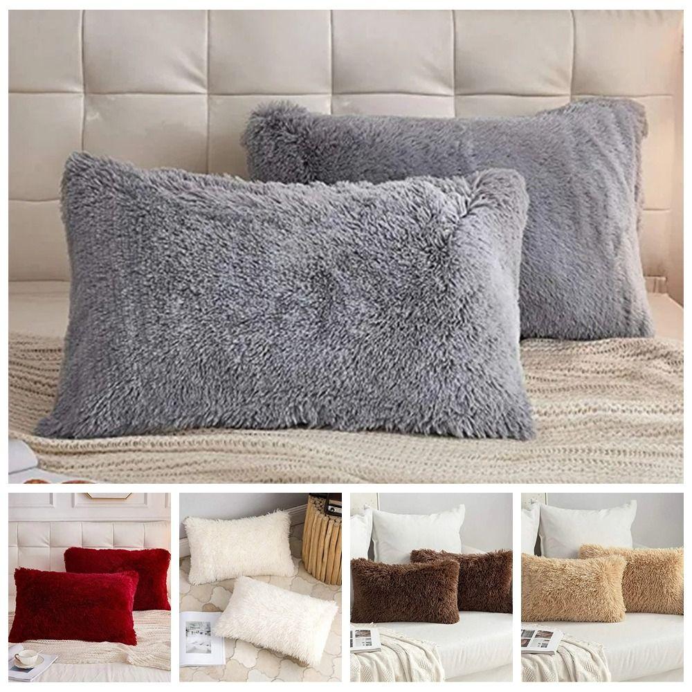 Rectangular Shape Crystal Plush Pillow Plush Mink Plush Pillow Nordic Pillowcase Living Room
