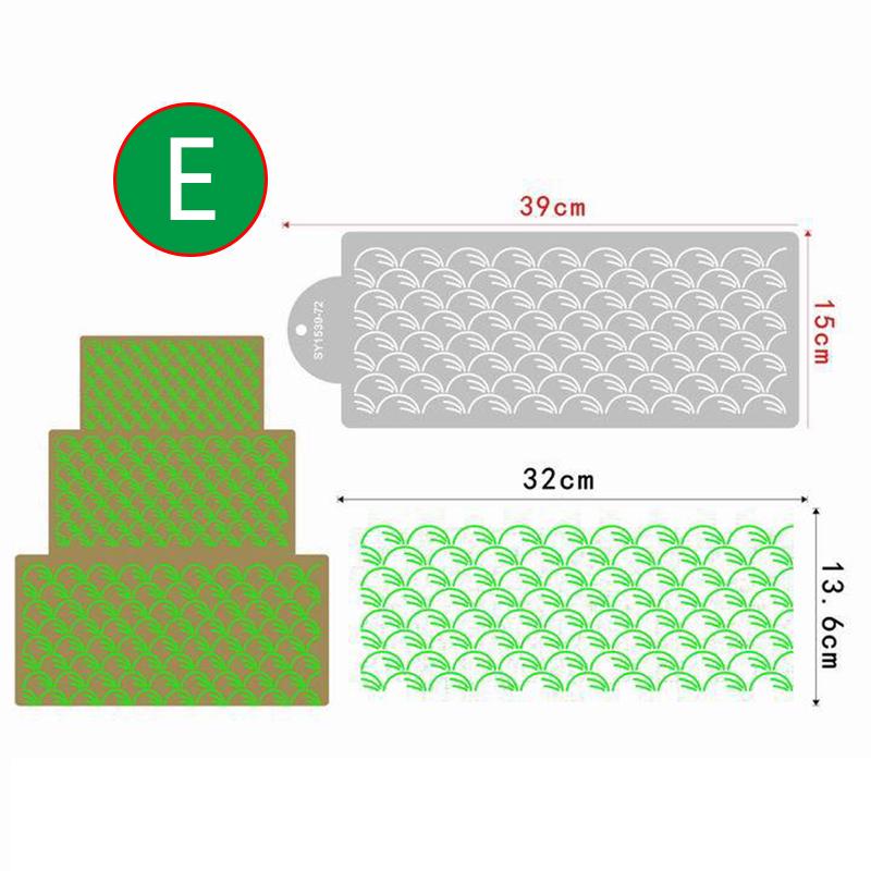1 шт., трафареты для торта, пластиковые кружевные трафареты для торта, шаблон с шипами пшеницы