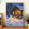 DIY 5D Diamond Painting Kit Snowy Christmas Cabin Full Drill Rhinestone Art Canvas Relaxing Creative Craft for Home Wall Decor Gift