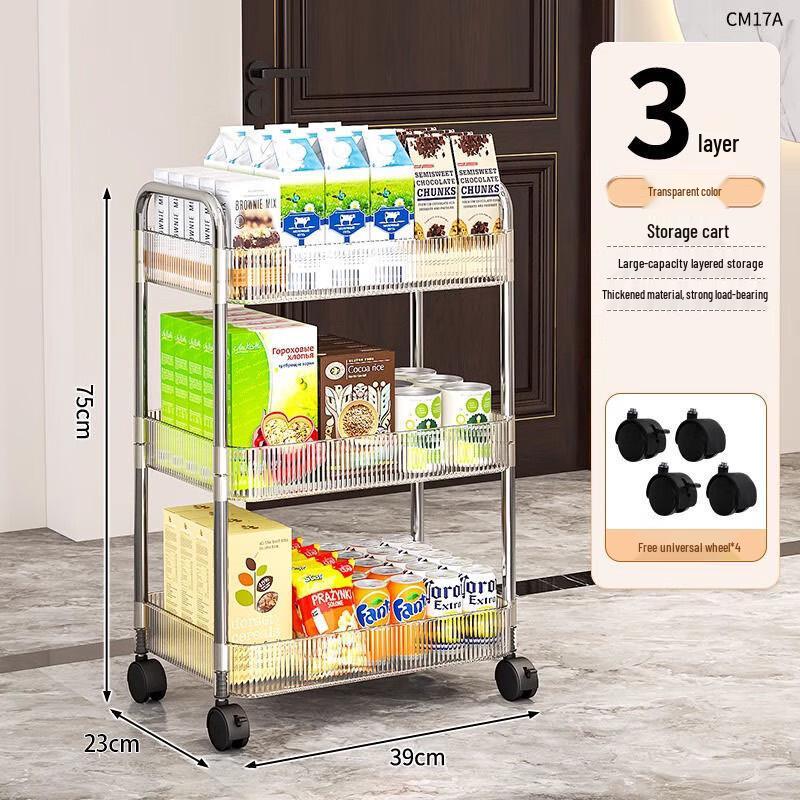 Miling Transparent Acrylic 4-Layer Storage Cart