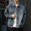 Американский модный бренд ретро стираный инструмент джинсовая куртка мужская свободная большой размер Advanced Sense повседневная с лацканами снаружи