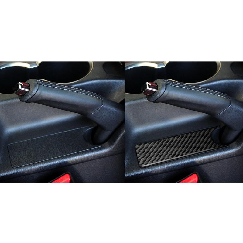 Real Carbon Fiber Car Accessories Center Handbrake Decorative Cover Soft Sticker For Hyundai Genesis Coupe 2013 2014 2015 2016