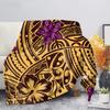 Hawaii Polynesian Hibiscus Design Comfort Flannel Throw Blanket Sofa Nap Soft Warm Nice Blanket for Kids Adults Camping Gifts