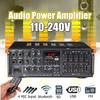 110-240V Bluetooth Power Amplifier System Sound Audio Stereo Receiver Support 4 Way Microphone Input Home Theater 2000W