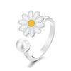 Rotatable Daisy Flower Adjustable Open Ring - Decompression Women's Jewelry