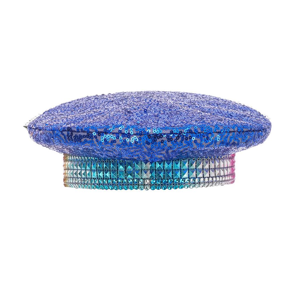 Привлекающая внимание шляпа со стразами, свадебная шляпа, шляпа для музыкальной вечеринки, сценическая шляпа для дней рождения и праздничных вечеринок