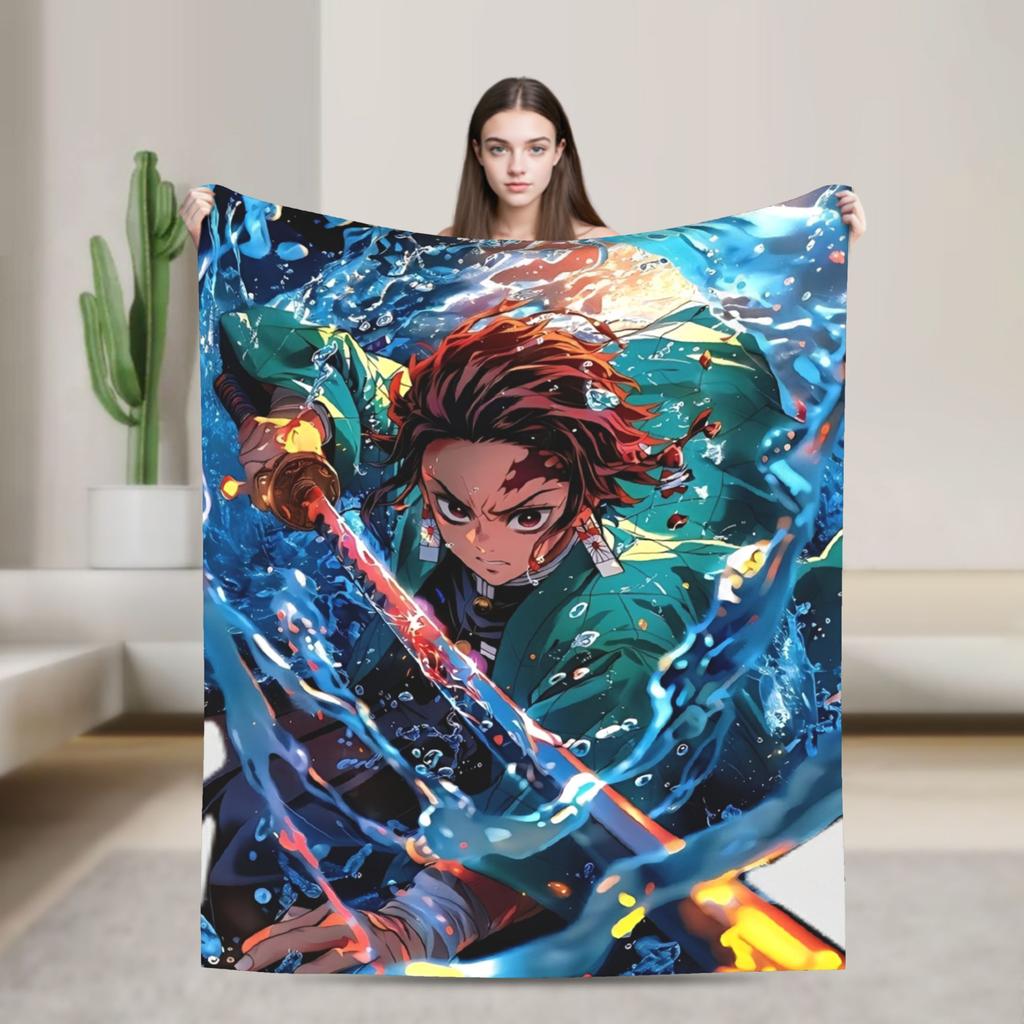 Демоны Агацума Зеницу Истребители Одеяло Фланель Зима Аниме Многофункциональные Теплые Пледы для Автомобиля
