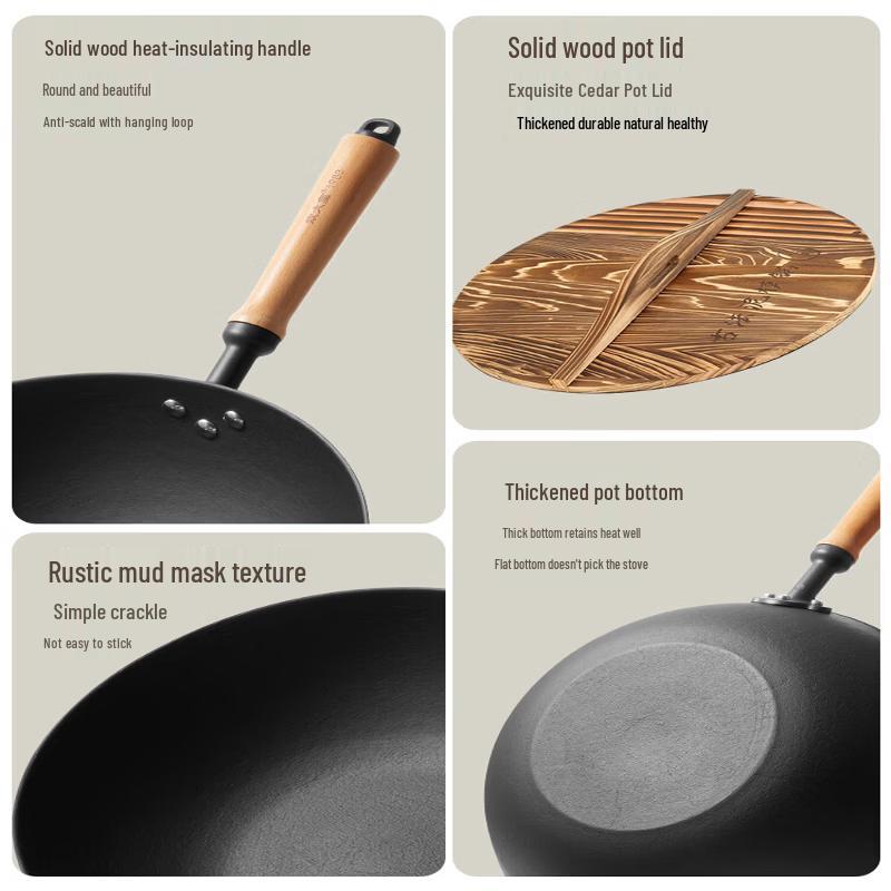 COOKER KING Hand-Cast Iron Stir-Fry Wok