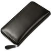 RATOM Men's Long Wallet, Genuine Leather (100% Natural Sheepskin Leather) (Black)