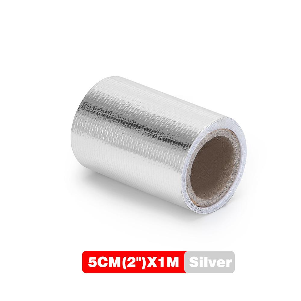 A Gold 2'' Thermal Exhaust Tape Air Intake Heat Insulation Shield Wrap Reflective Heat Barrier Self Adhesive Engine 2 Inch 5/10M