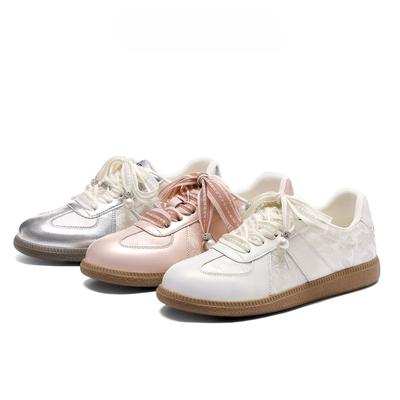 Немецкие кроссовки из натуральной кожи, женские летние новые плоские кроссовки, дышащие белые туфли, повседневные кроссовки в национальном стиле