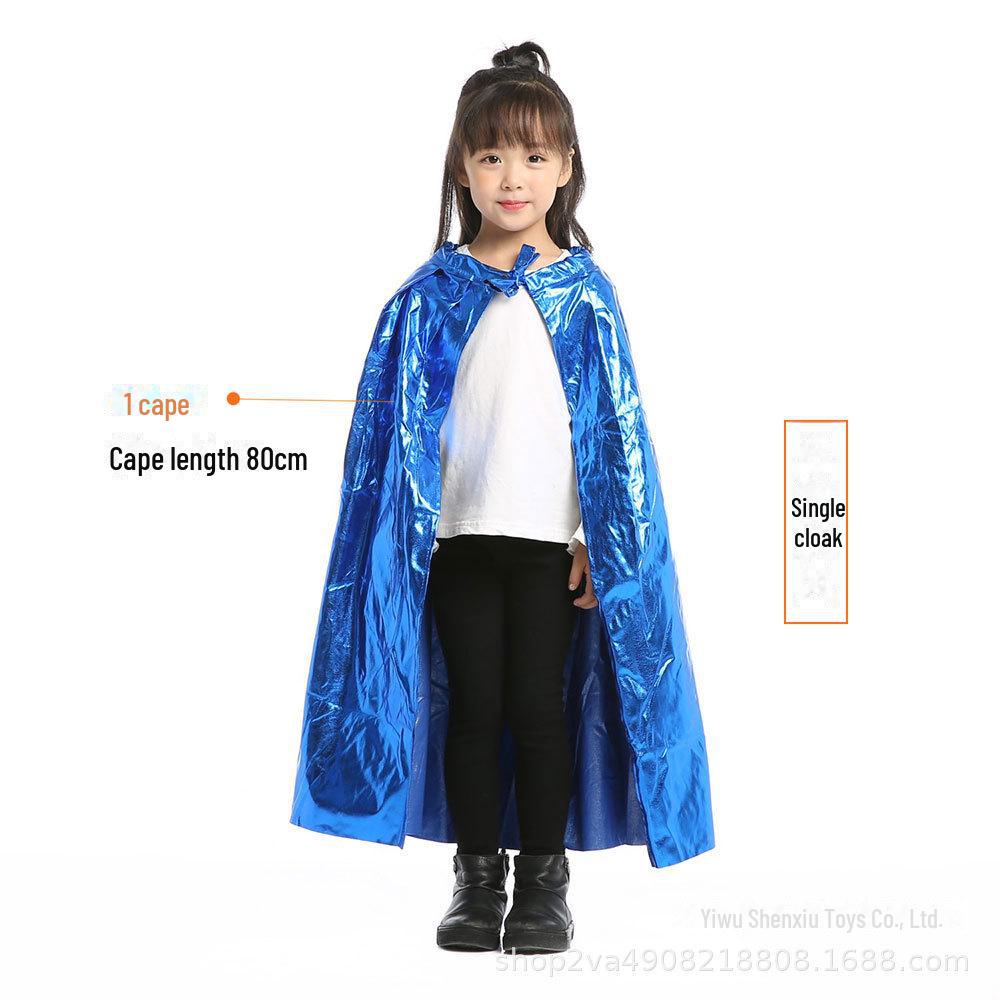 Детский плащ принцессы и короля на Хэллоуин - 80 см, ярко-золотой и серебряный