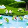 5pcs Creative Resin Pond Frog Miniature Landscape DIY Decoration Accessories Car-mounted Desktop Ornament for Moss Micro-landscape
