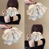 1PC French Romantic Lace Bow Ponytail Clip Foreign Fashion Temperament Small Grab Clip Women's Hairpin Hairpin Hair Accessories Headgear