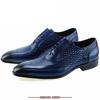 Men'S Leather Shoes Leather Oxford Shoes Pointed Lace-Up High-End Woven Leather Shoes Men'S Black Blue Business Dress Shoes