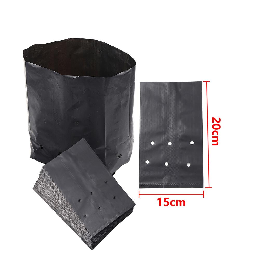PE Plastic Nursery Bag Thicken Plant Grow Bag Seedling Pot Black Planting Sack Breathable Hole Container Garden Supplies 2/20Pcs