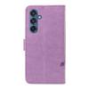 For Samsung Galaxy M35 5G PU Leather Cases Flower Pattern Wallet Stand Phone Cover with Strap