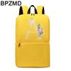 Желтый холст для косплея, рюкзак с 26 английскими буквами, детский легкий школьный рюкзак, дорожная сумка, сумка для книг в школу
