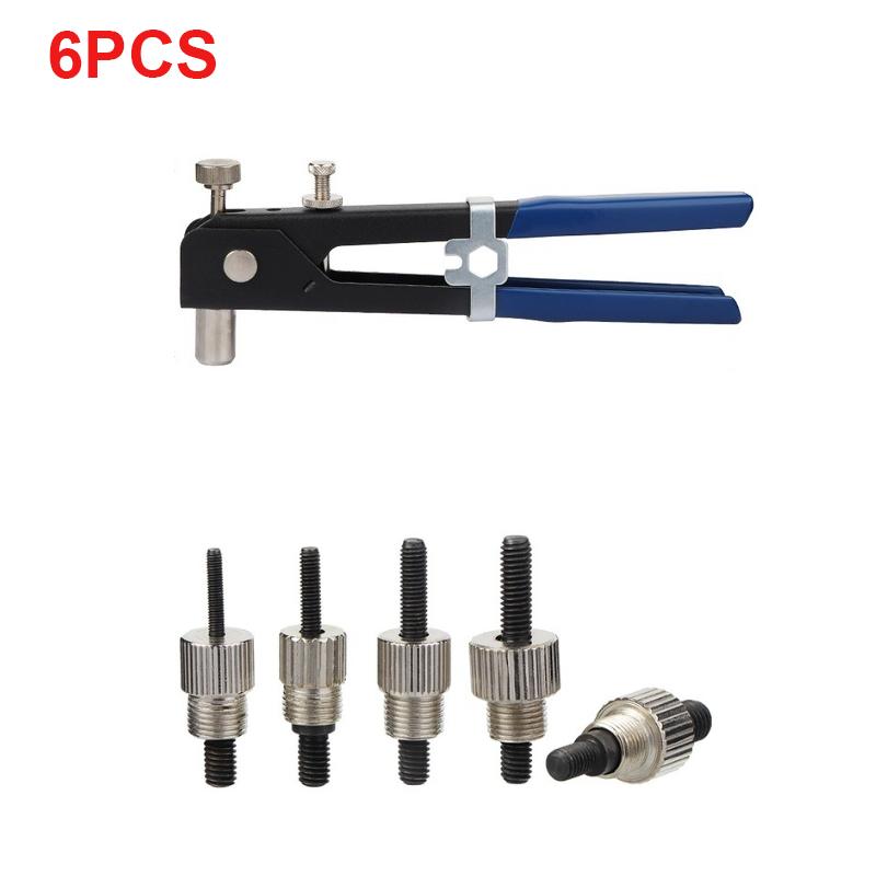 150 шт. набор алюминиевых заклепочных гаек с плоской головкой и резьбой M3/M4/M5/M6/M8 и 1 шт. пистолет для заклепок с 5 шт. оправок для заклепок