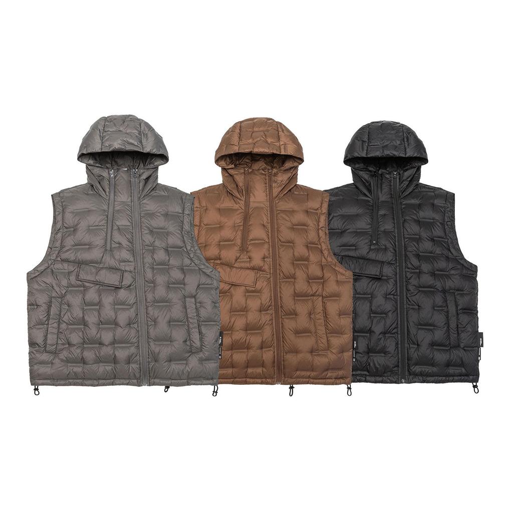 Мужской зимний жилет с капюшоном из 90% белого утиного пуха - Европейский и американский стиль, Большой размер, Свободный крой, Рельефная накидка на плечи.