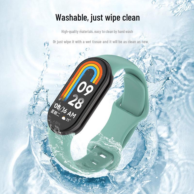 Однотонный силиконовый ремешок для Xiaomi Mi Band 8/9 с застежкой-бабочкой в форме 8