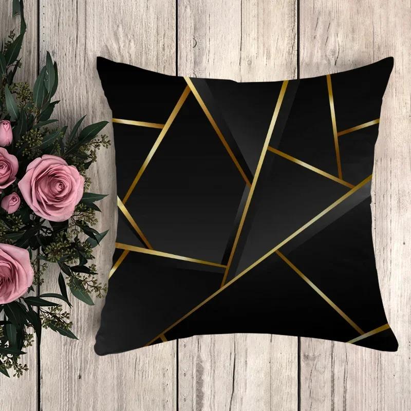 Подушка в стиле аниме с черным золотым принтом Декоративные наволочки Наволочка для дивана Подушки Чехол для подушки x Декоративные подушки