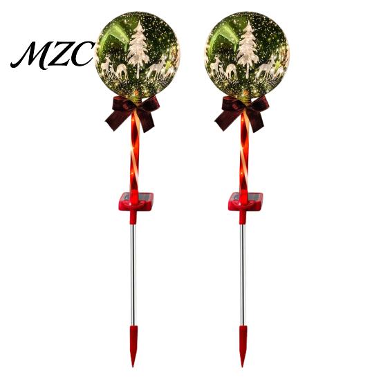 Easy Install Lawn Stake Lights 2Pcs Solar Christmas Ball Light, Color Changing LED Garden with Rechargeable Powered Yard Stakes 13 Beads, IP65