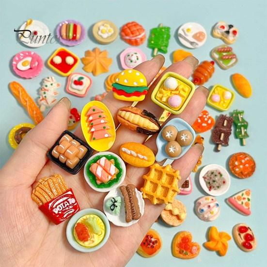 Mini Food Drinks Ornaments Resin Miniature Food Toys Realistic Simulation Food Drinks for Dollhouse Kitchen Accessories DIY Crafts