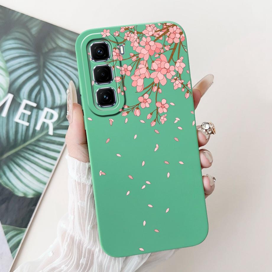 Для Infinix Hot 50 Pro+ Hot50 Pro Hot 50 Pro Plus 4G Чехол для телефона Мягкая силиконовая задняя крышка Любовь Сердце Девчачий Цветочный Рисунок Fundas
