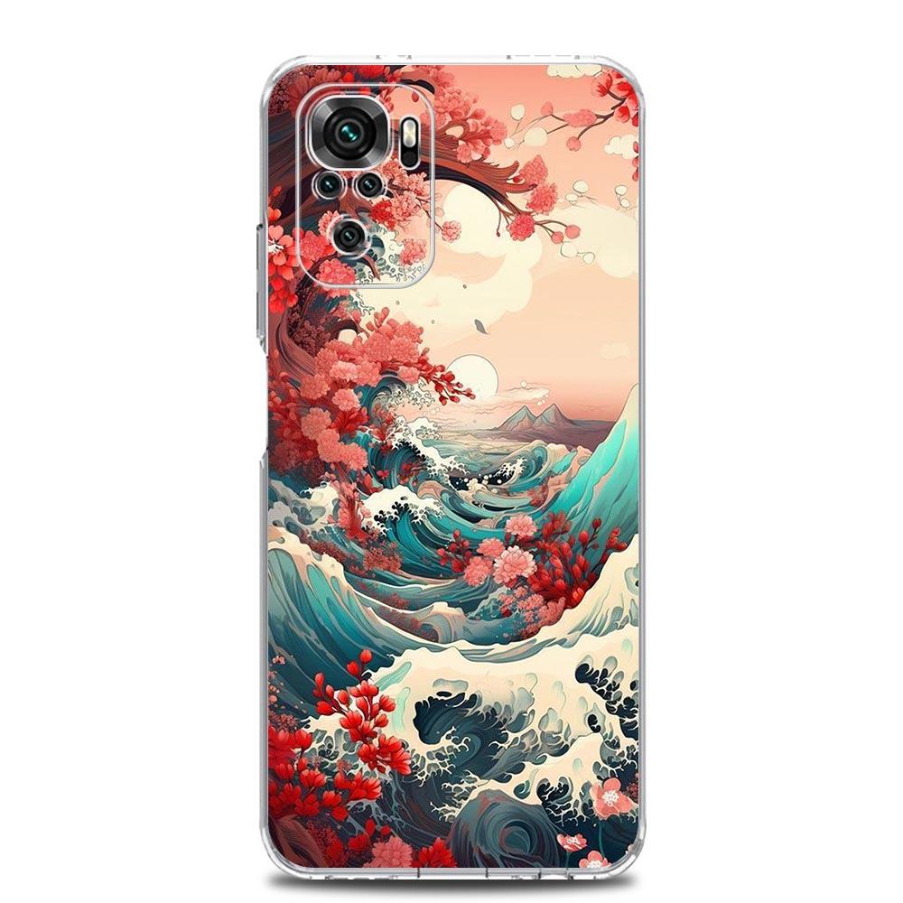 Phone Case For Xiaomi Redmi Note 13 12 5G 9S 9 8 10 11 Pro Plus 4G 9T 13C 12C10C 9C 9A 7 Cover Japan The Great Wave Of Kanagawa