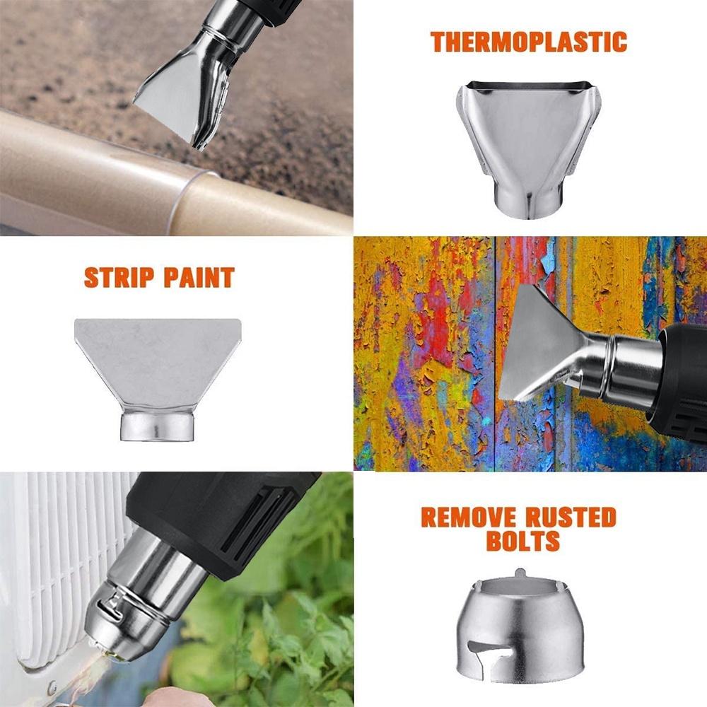 2000 Вт 3-в-1 Пальник для сорняков Электрический термический пропольщик Горячий воздух Сорняки Трава Пламя Прочный Безопасный Садовый инструмент с 5 насадками