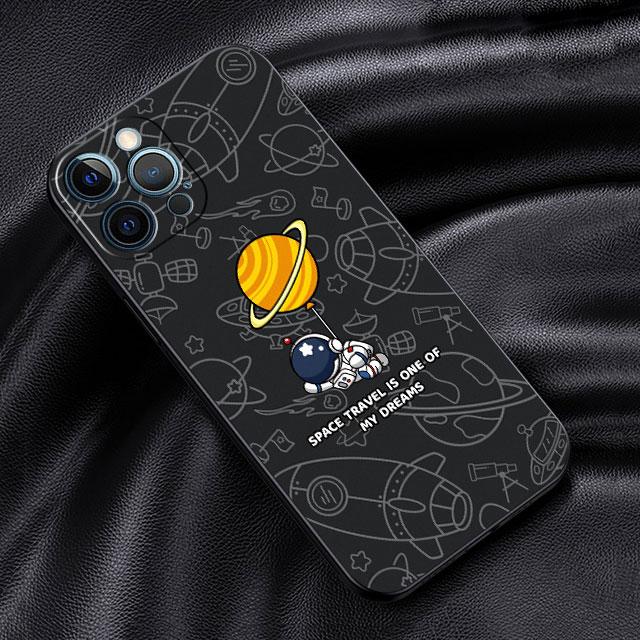 Мягкий чехол для Apple iPhone 11 13 Pro Max 14 12 Mini 7 8 Plus X XS XR SE 2020 6 6S 5 5S Чехол для телефона Funda Мультяшный Крутой Астронавт