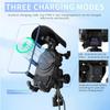 Shockproof Bicycle Bike Phone Holder 15W Wireless Charger & 18W USB 30W Type C Fast Charging Motorbike Motorcycle Scooter Stand