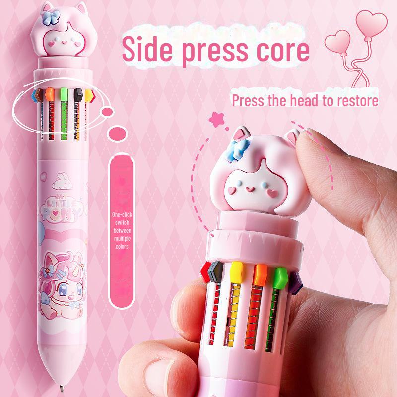 Шариковая ручка Kaba Bear Multi-Color Ten-in-One — милый мультяшный дизайн для творческих студентов