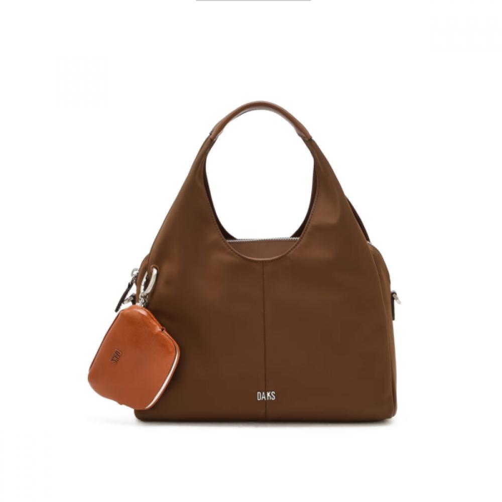DakS Women S Cowhide Nylon Tote Bag Brown Dcba6f040w2
