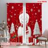 2 шт., 2D плоская печать Популярные шторные панели Милый снеговик Рождество Зимний праздник_c (3) 100% полиэстер (без стержня) День отдыха