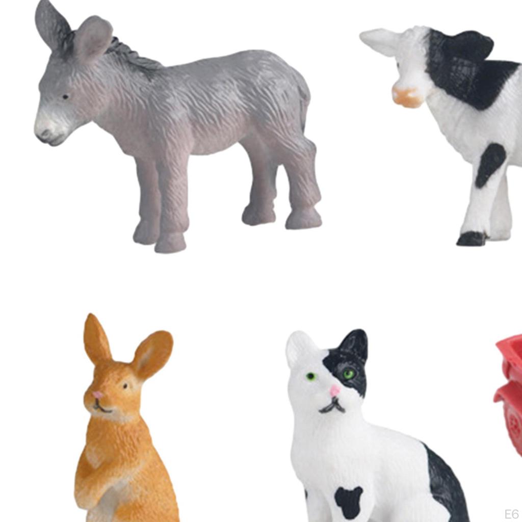 Фигурки сельскохозяйственных животных с игрушечным тракторным прицепом, игровой набор «Соберите домашний сарай», подарки для 3 человек